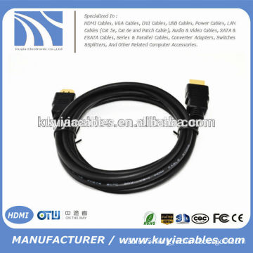 High Quality 5m 1.4V Black HDMI MALE TO MALE CABLE Full 1080p Resolution new